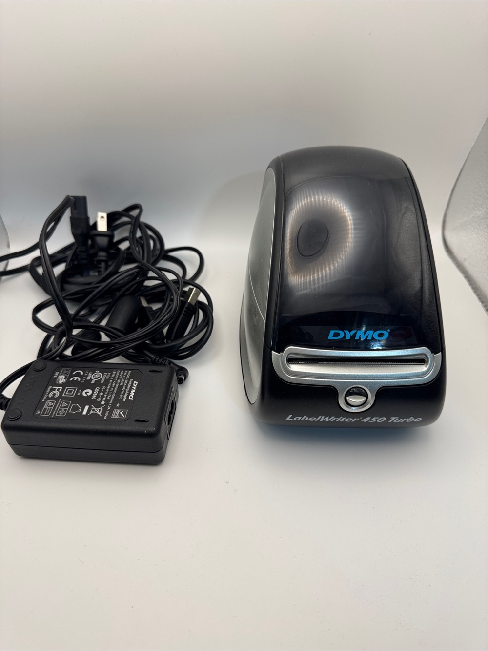 Dymo LabelWriter 450 Turbo Thermal Printer with AC Power Adapter and USB Cable